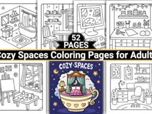 Cozy Spaces Coloring Pages for Adults