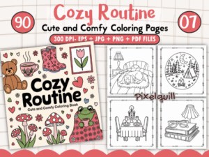 Cute & Comfy Cozy Routine Coloring Pages