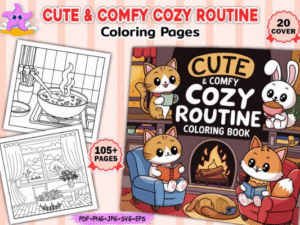 Cute & Comfy Cozy Routine Coloring Pages