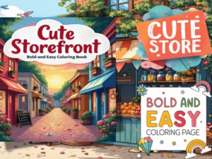 Cute Storefront Coloring Pages Bold Easy