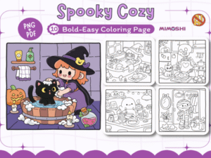 Spooky Cozy Halloween Home Coloring Pages